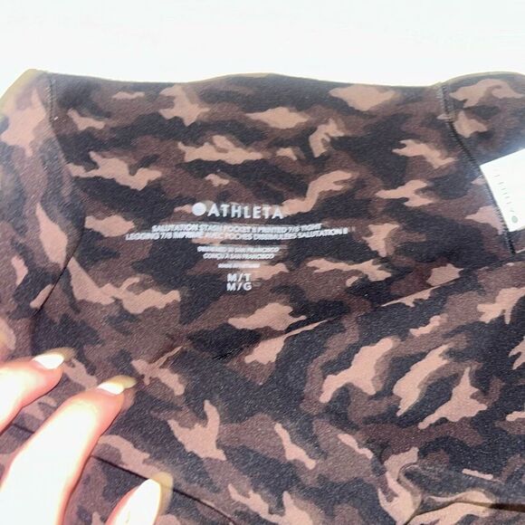 Athleta Camo Brown Pocket Leggings M - Picture 5 of 7